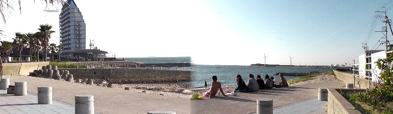 大野海岸海水浴場。 大野海岸海水浴場。