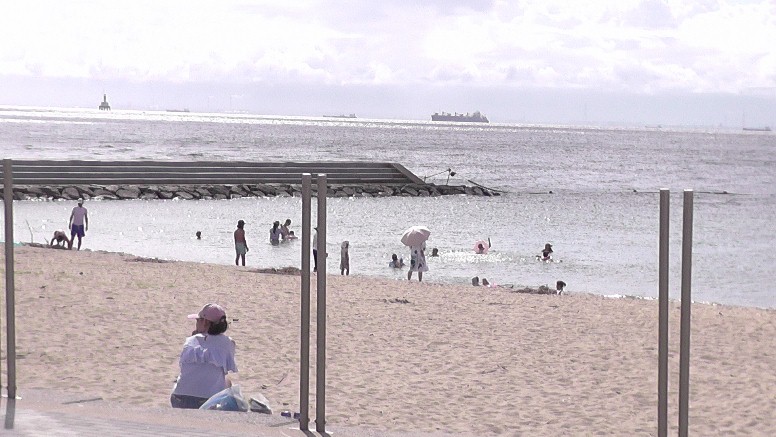 2021.07.18 撮影。 世界で一番古く歴史ある大野海水浴場。