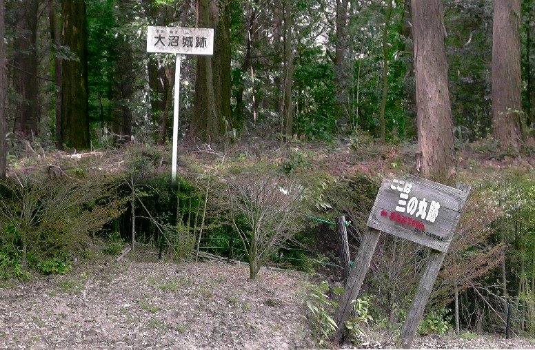 大沼城跡（上）。下は三の丸跡。洞樹院横から入れます。 説明文拡大