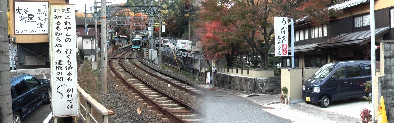 京阪電鉄京津線大谷駅付近を見る,この近くには琵琶湖産でしょうか「うなぎ」料理店が多い。