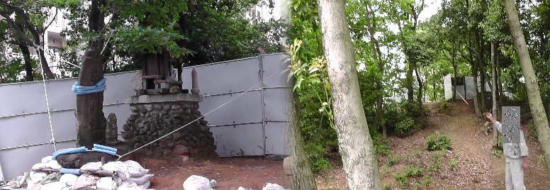 豊田大塚古墳。古墳全体の大掛かりな工事が行われています。 豊田大塚古墳