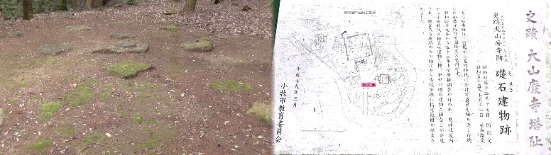 建物の礎石が並んでいます。 説明文拡大