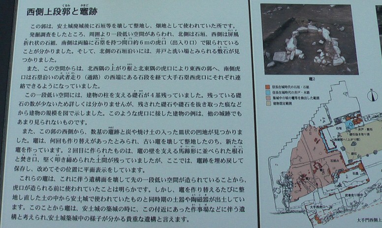 安土城跡説明図。