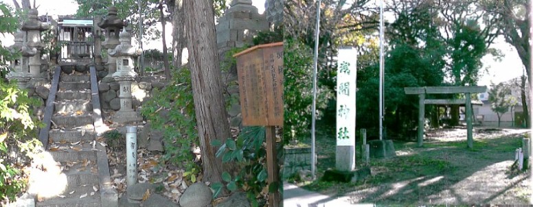 浅間神社（右）。左は境内の御鍬神社。 由緒拡大
