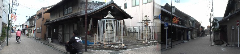 津島神社と付近の街道。
