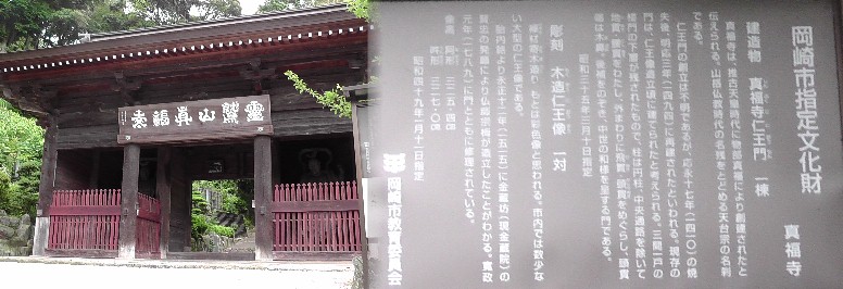 真福寺仁王門。三河最古の寺院といわれる真福寺の入り口で長い石階段を登ります。 真福寺仁王門