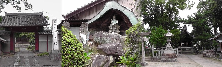 浄土宗神清院境内の「天神様」は、中日新聞 1973年(昭和48)5月22日発行記事によれば 古墳であることが判り、須恵器、埴輪など出土し六世紀ころのものとみられ、ほぼ完全に 近い形で見つかりました。山門横にあるリンク:役行者像(中) 。 神