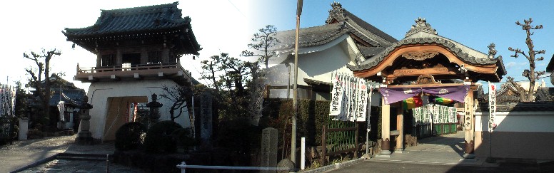 知立神社の西約１００メートルにある竜宮門の総持寺。於万の方（長勝院）の生誕地で、 徳川家康の次男である松平秀康の母。