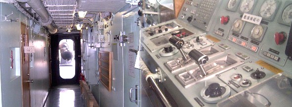 ブリッジ(右)と艦内、いずれも「つしま」です。
