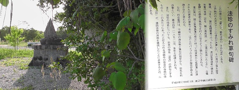 法珍のすみれ草句碑。 すみれ草句碑