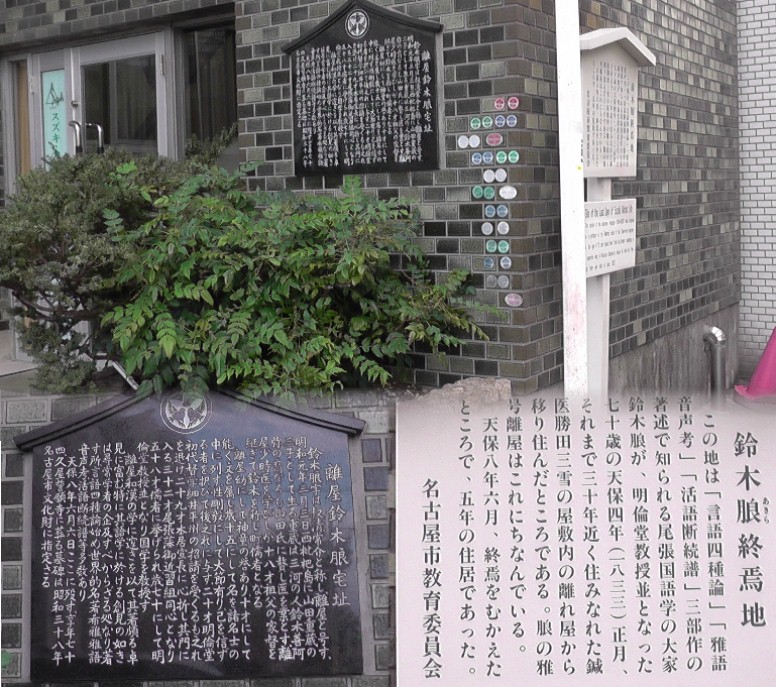 鈴木あきら終焉地。駅から南へ200メートル東へ入ったところにある。 関連 鈴木あきら離屋の址 関連:笠亭仙果