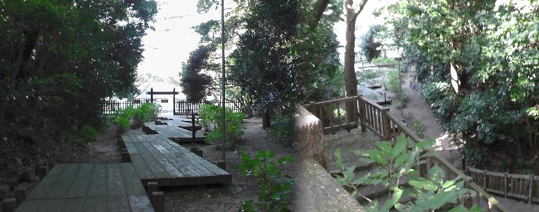 田原城跡外堀。 外堀跡撮影場所