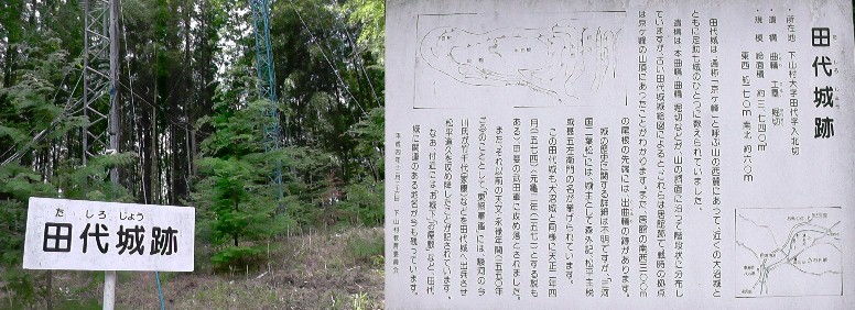 田代城跡。 説明文拡大 田代城跡
