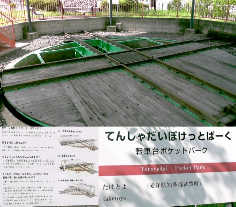武豊転車台ポケットパーク。 説明文拡大