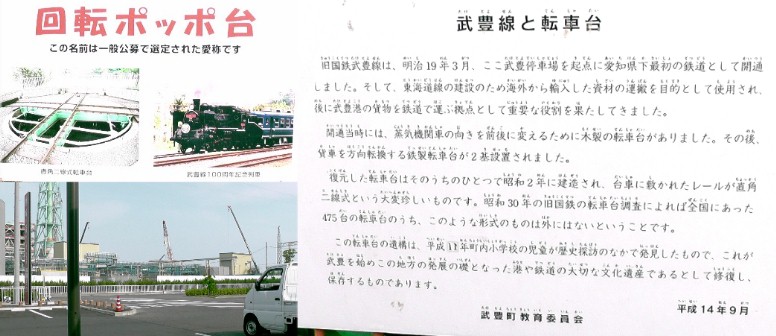 武豊線と転車台。 説明文拡大