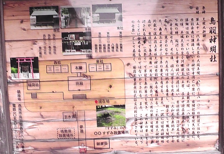 鳥羽神明社の案内板。