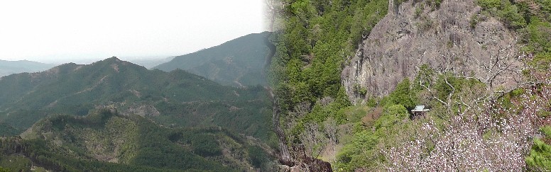 山頂駐車場→東照宮間参道からの風景。