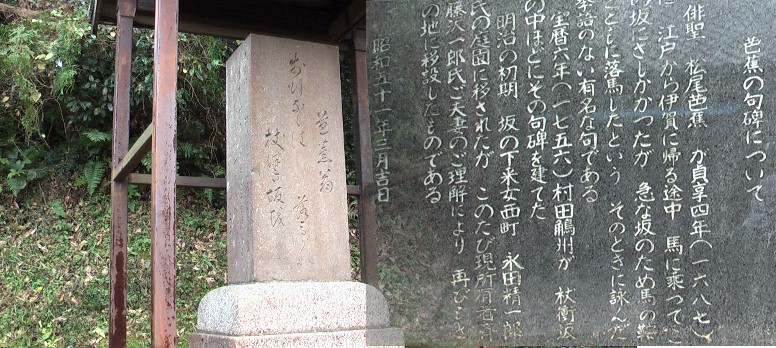 史跡「杖衝坂」と同じ場所にありあまりの険しさに落馬したという