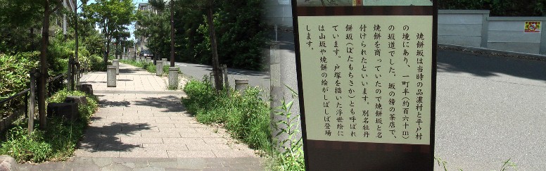 焼餅坂を京方から見上げる。