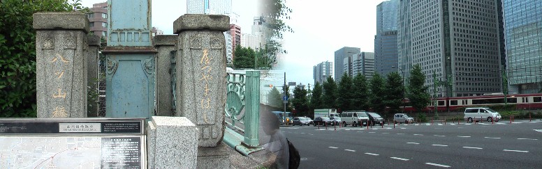 八ツ山橋から品川駅方面を見る,電車は京急本線。
