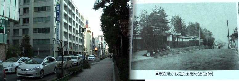 現在の吉田禄在宅址（左写真）右と同じ場所で撮る。右は当時の吉田禄在宅