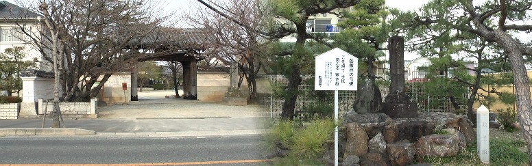 聖眼寺と境内の芭蕉句碑：松葉塚
