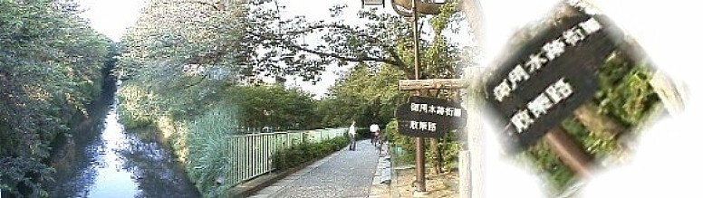 駅から北へ２００メートル行くと 写真に見える黒川の散策路にでる。約１．７キロの東北から南西へ流れる 黒川は堀川へと繋がる。春には両岸の桜が満開で南の山崎川にもひけを取らない 見事さである。御用水跡街園散策路のガイドもうれしい。