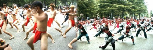 鶴舞公園会場で踊る北海道大学の皆さん