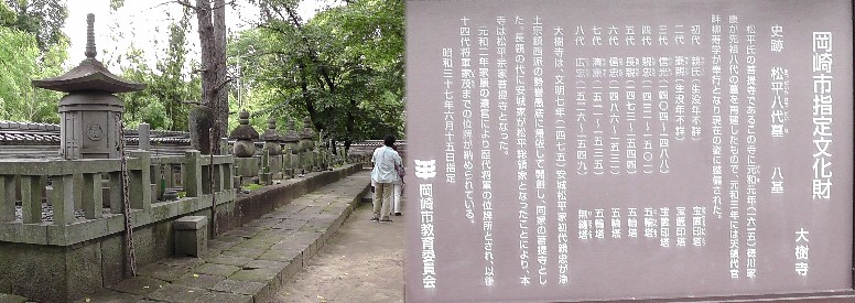 史跡：松平八代墓・八基。