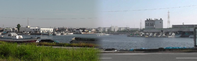 稲荷社付近の大浜漁港の風景。