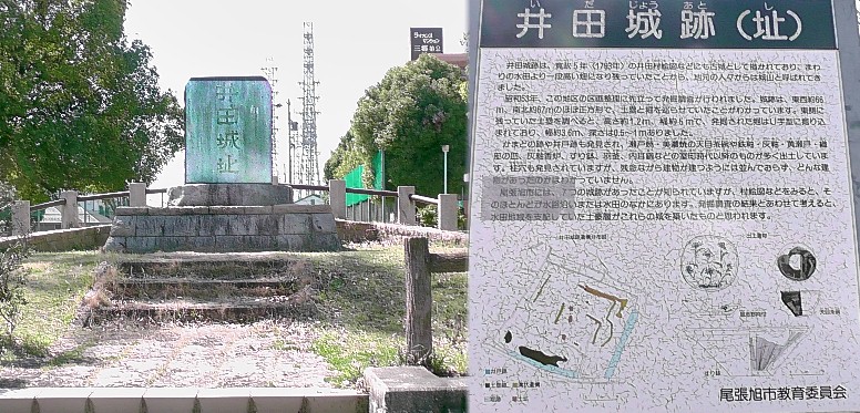 井田城跡。 説明文拡大 井田城跡。