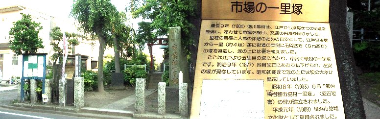 江戸から５番目：市場村一里塚。