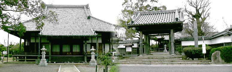 慈光寺（本堂、左）。右：山門。