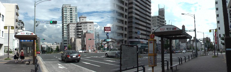 覚王山駅から東山方面（左）、栄方面（右）を撮る。 覚王山駅から市の歴史散策道に 沿って東へ山道をたどれば都心近くにこんな自然があるのかと驚くほどである。 台観寺、尋盛寺、大竜寺、常楽寺などを経て末森城跡を見ながら城山八幡宮、本山駅に至るコー