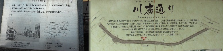 川廓通りの案内板、この背後が沼津城の外郭となっていました。