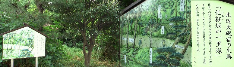 １７番目化粧坂（けわいさか）一里塚。 大磯町
