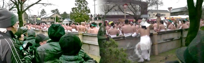 国府宮はだか祭り表（南）参道にて２点