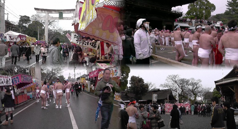 国府宮はだか祭り西参道にて４点。下右は境内。