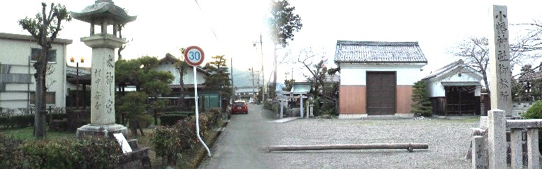 小幡神社御旅所、御幸橋を渡り旧道へ入る道が判りにくいので標識がほしいところです。