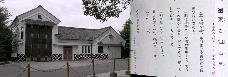 大宮神社境内の荒古組山車蔵。