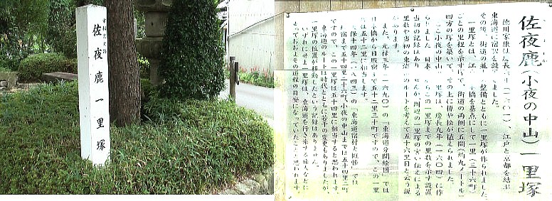 掛川市には江戸方よりこの佐夜鹿一里塚、伊達方、葛川、大池の４箇所があります。