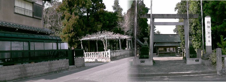 祖父江城があったとされる神明社の南側付近（左）。 リンク：城郭写真記録尾張・祖父江城