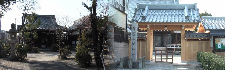 左:太平寺。曹洞宗、山号は海印山。津島興禅寺の末寺。和銅3年( 710年)、行基菩薩が創建したと伝えられ、 永亨5年(1433年)、清洲から移建された。嘉吉元年(1441年)、戸田の地頭戸田弾正衛門尉藤原宗光の求めで、 実庵永真和尚が開山。