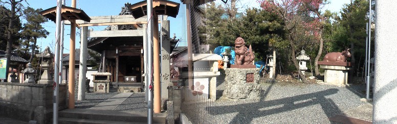 高畑駅周辺案内(その4、戸田ふるさとコース) 天満宮(二之割)…祭神は菅原道真、創建不詳。 鈴宮社(三之割)…祭神は天宇受売命、創建不詳。。 浄土宗西山禅林寺派。快教山智慧光院法然寺と称し、寛永9年(1632年)、快空教然上人によって開山。