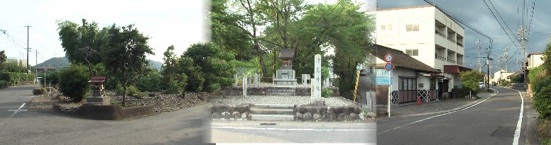 津島神社と付近の街道。 津島神社