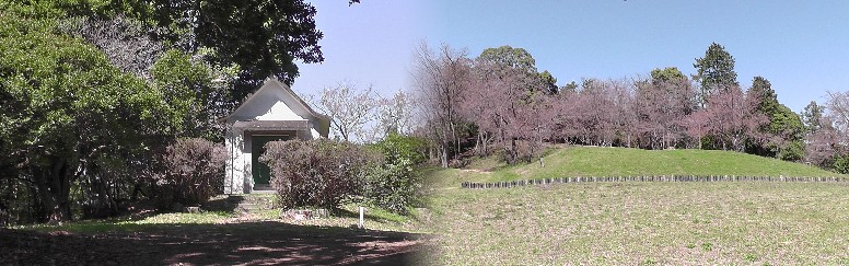 天桂院山山頂の風景。左のコンクリート製の小ぶりの建物は名称が定かではありません。