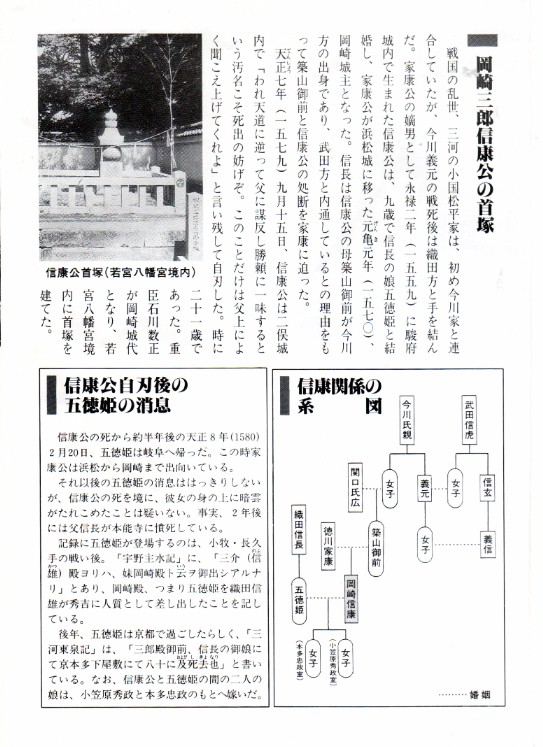 若宮八幡宮。 若宮八幡宮 「若宮八幡宮由緒」第３面をコピーしたものです。関連：岡崎三郎信康。 関連：石川数正