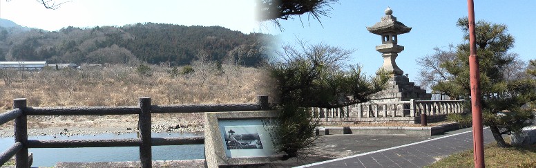 この常夜灯下から対岸(野洲川、三雲側)の渡し場を望む