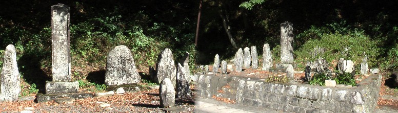 権兵衛峠を越え伊那へ行く街道の分岐でもあり、道中の霊を弔うために庚申塔はじめ多くの石碑が 立てられています。 庚申塚。