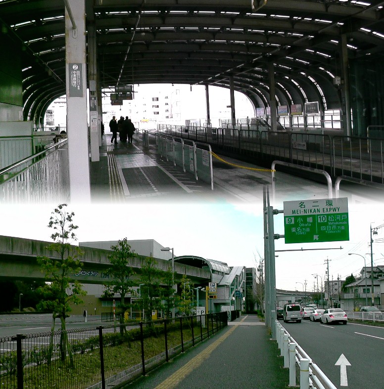 ゆとりーとライン大曽根駅(上)。小幡緑地駅(下)